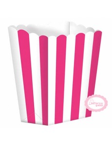 Caixas Pipocas Riscas Rosa 